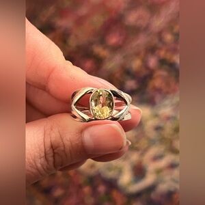 Citrine Sterling Silver ring size 8.75